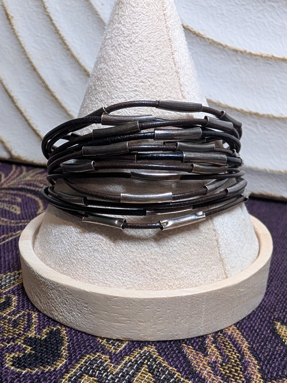 Silpada Speed of Light B2183 Sterling Silver 925 Leather Multi Strand Bracelet